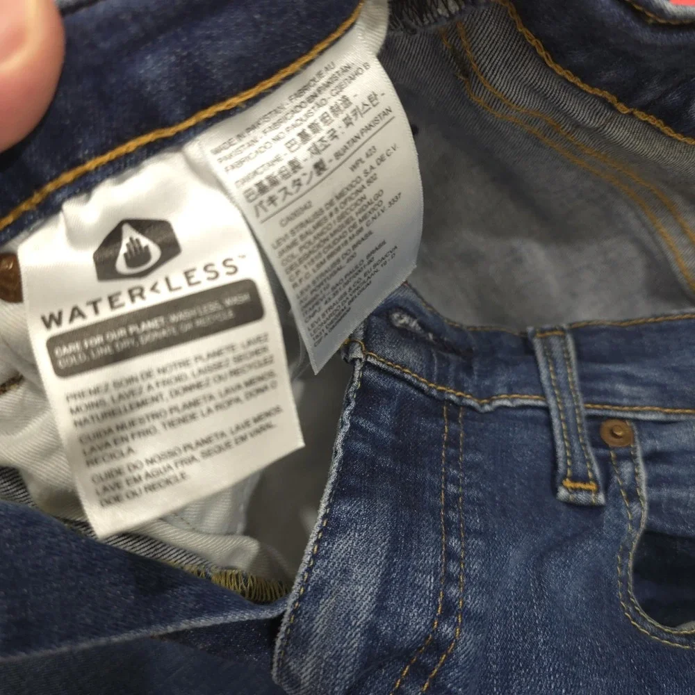 Levi's 512 Slim Taper Mens Blue Jeans W32 L32 Premium Waterless Dark Wash‎